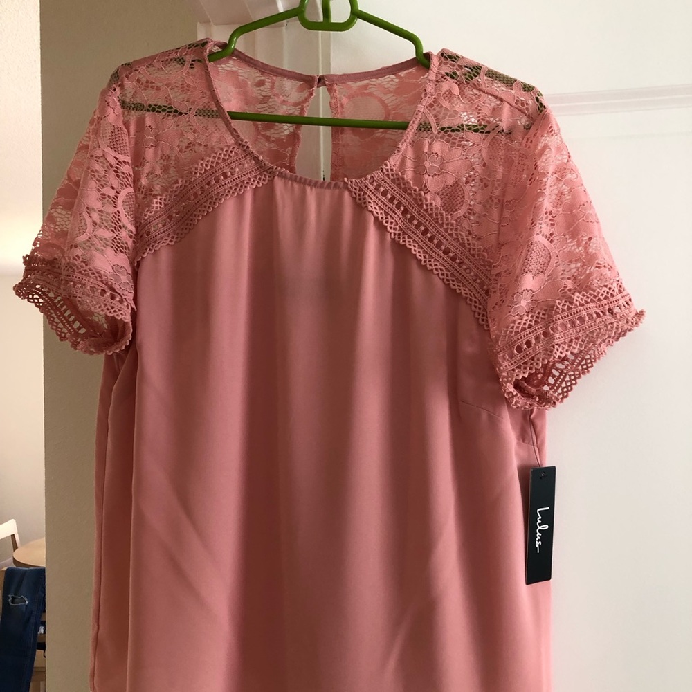 Lulus Pink Lace Top